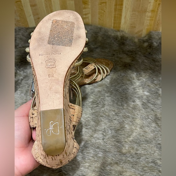 Donald J Pliner Gold Braided Rope Strappy Low Gladiator Sandals - Picture 4 of 8